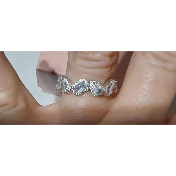 New~Diamonique Fancy Cut Multi Shape Bridal/Anniversary Ring Sz 8 - Picture 4 of 5